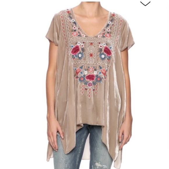 Johnny Was Beautiful silk velvet top! ✨ - Picture 1 of 5